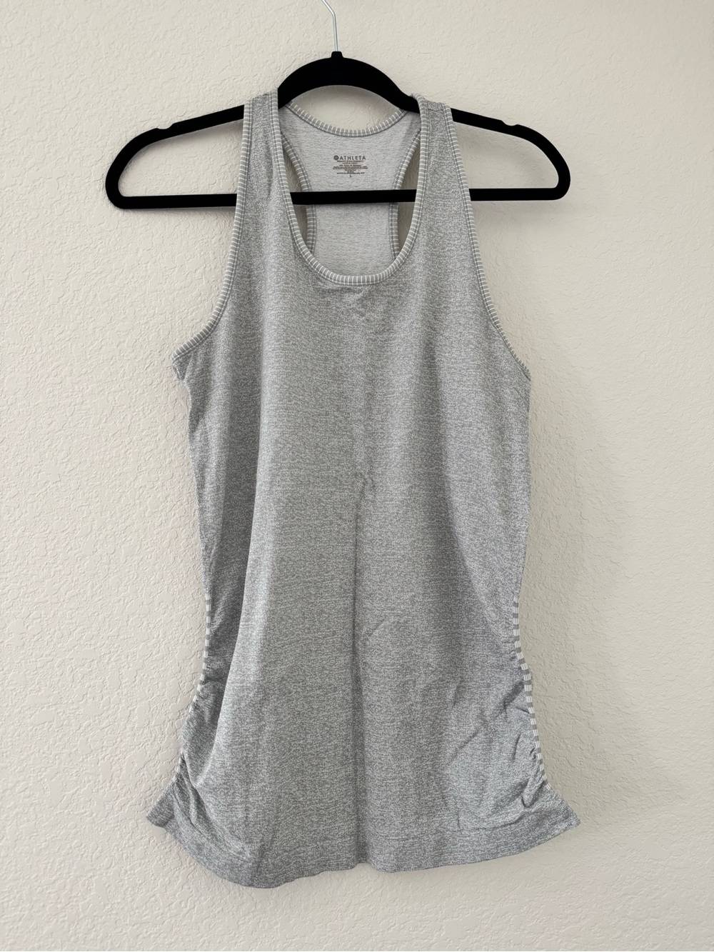 Athleta Speedlight Tank Light Gray White Speckled